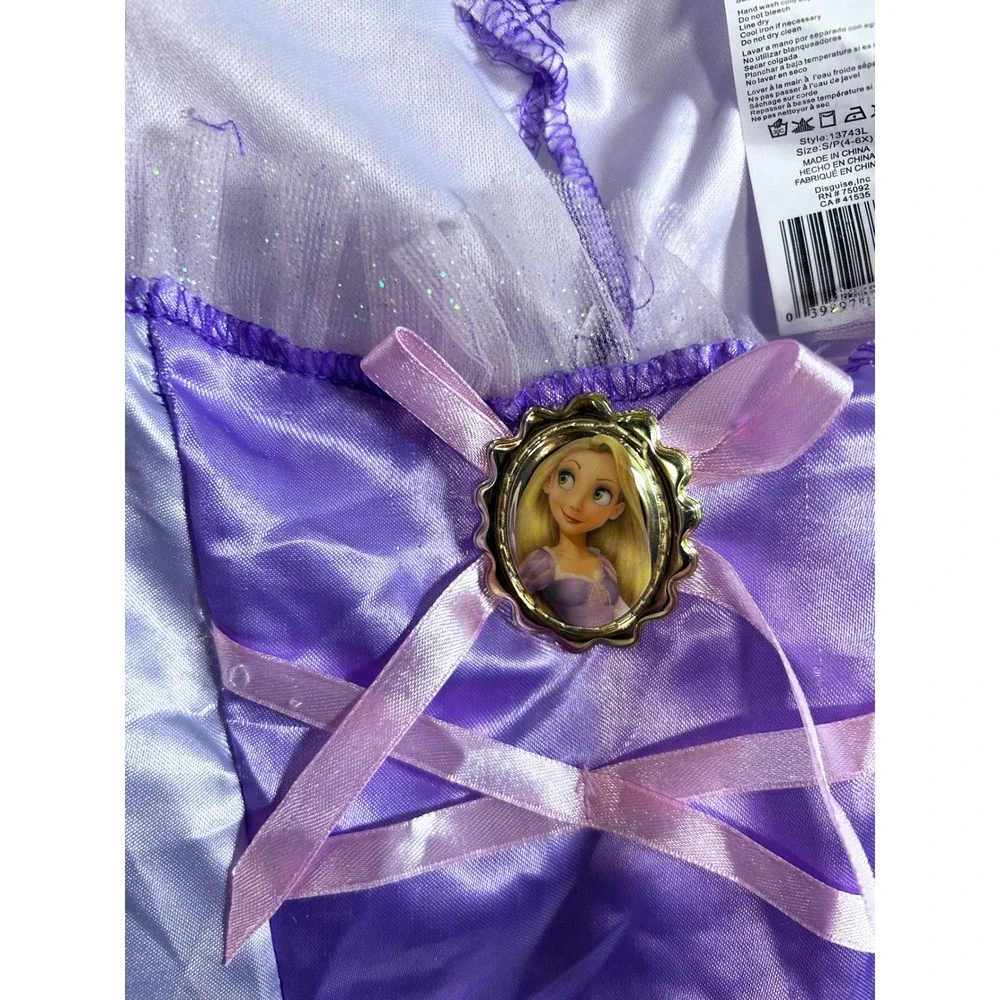 Disney Tangled Rapunzel Costume Dress 4-6X Purple Pink Glitter Kids